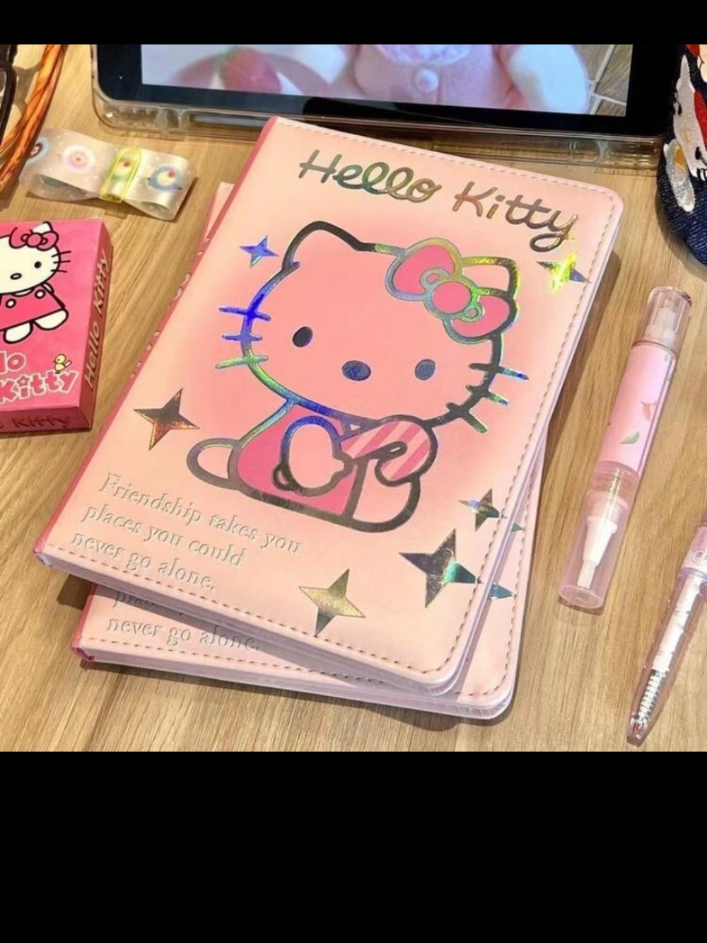 Hello Kitty Pink Holographic Star Notebook/Journal